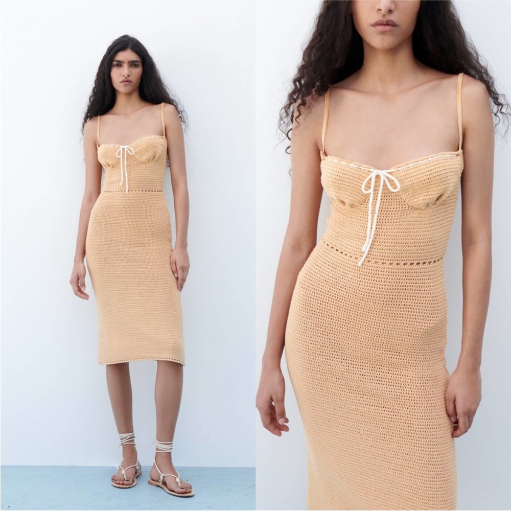 Brand new Zara Limited edition Tan Midi Dress